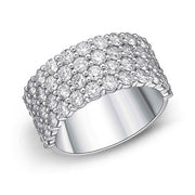 MEMOIRE 18K White Gold Paramount 4-Row Diamond Anniversary or Fashion Band